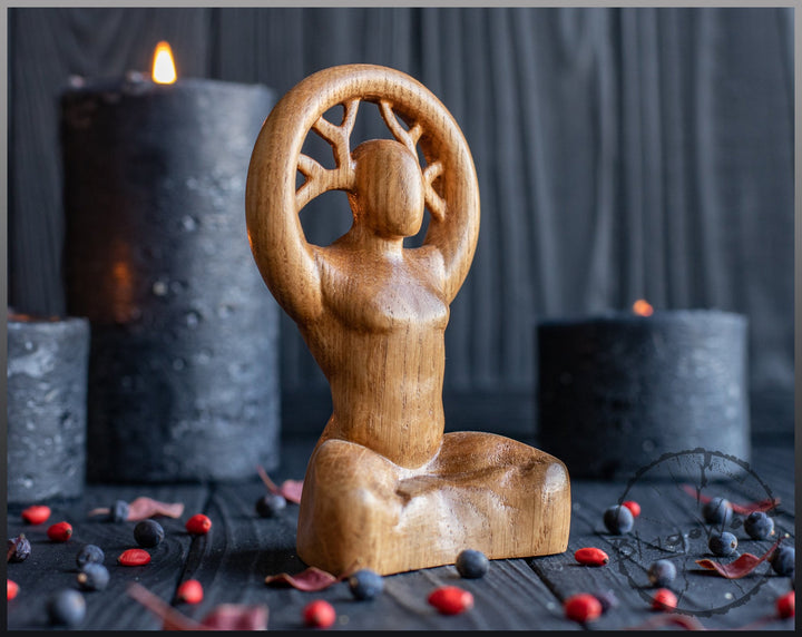 Cernunnos, Celtic God, Wooden statue, for Pagan Altar kit