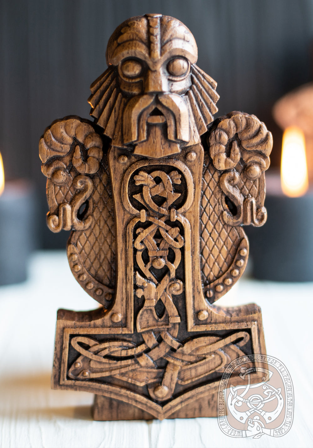 Thor, Norse God, Wooden statue, for Pagan Altar kit