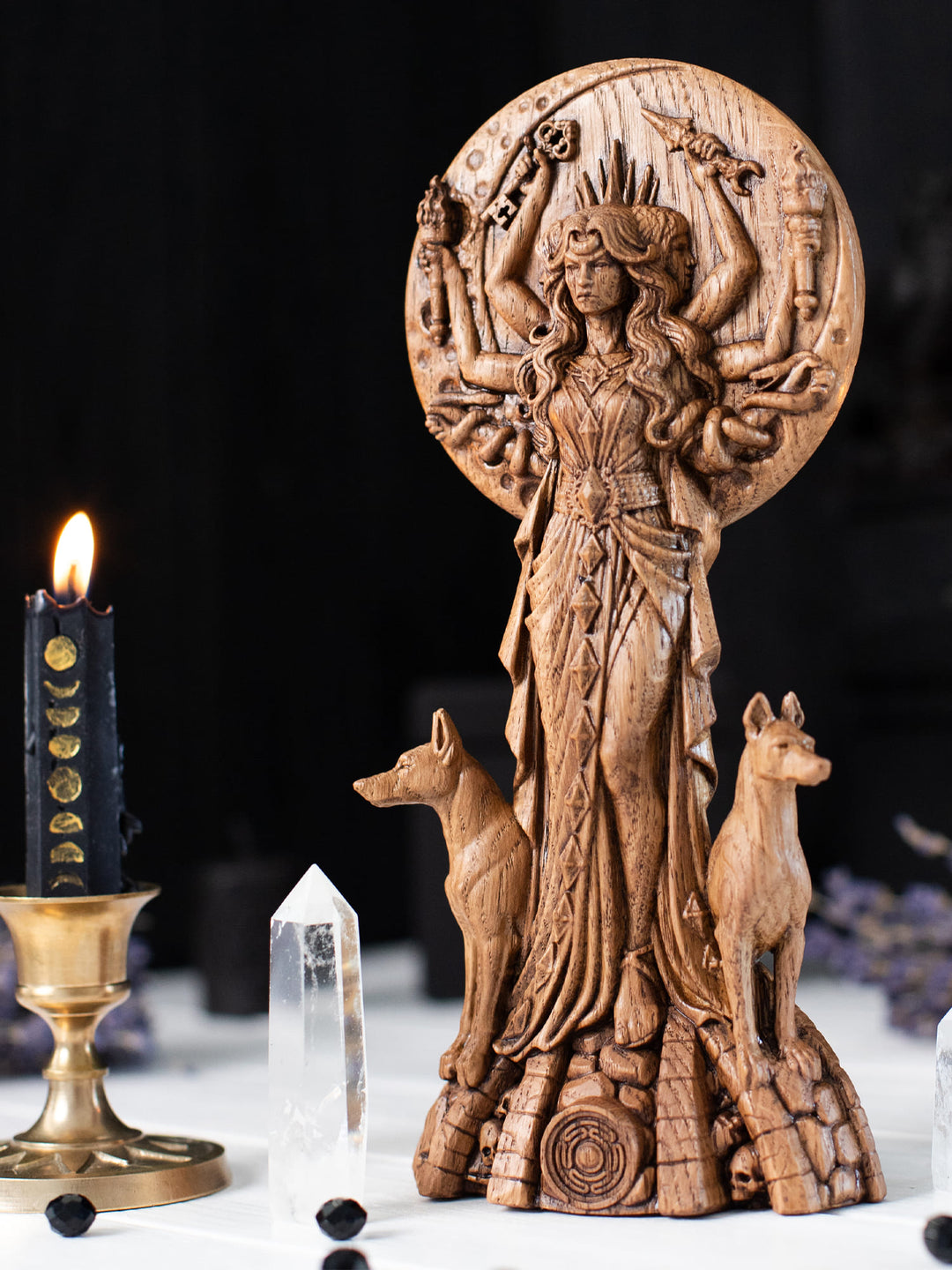Hecate Statue – Hekate Goddess of the Roads Lunar Magick Figurine