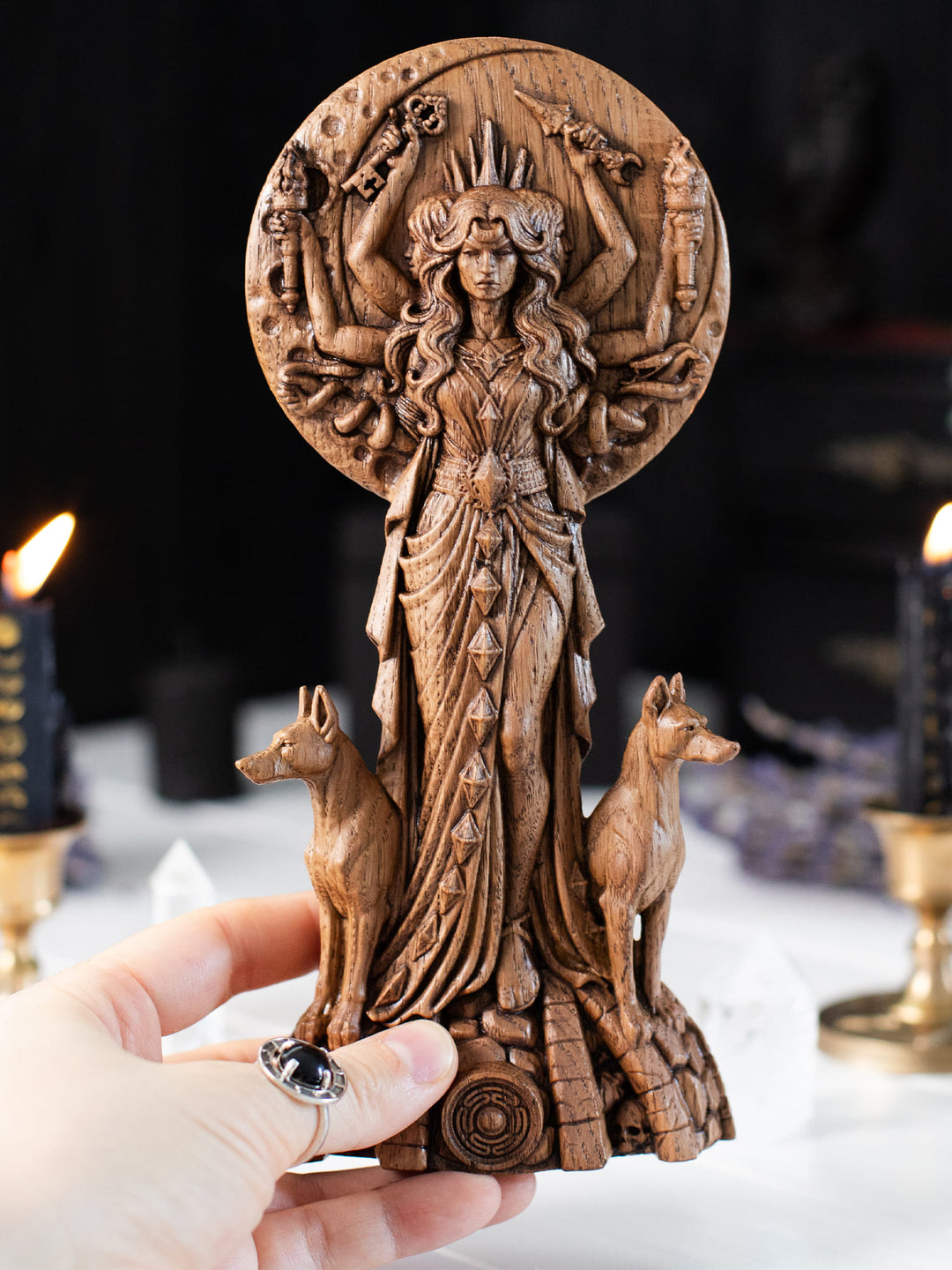 Hecate Statue – Hekate Goddess of the Roads Lunar Magick Figurine