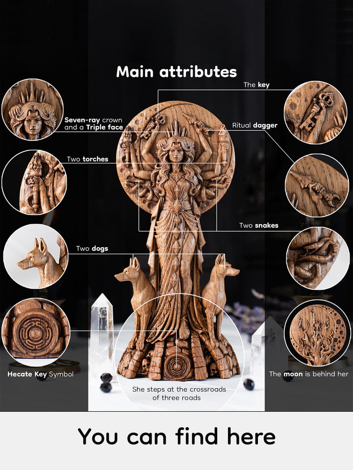Hecate Statue – Hekate Goddess of the Roads Lunar Magick Figurine
