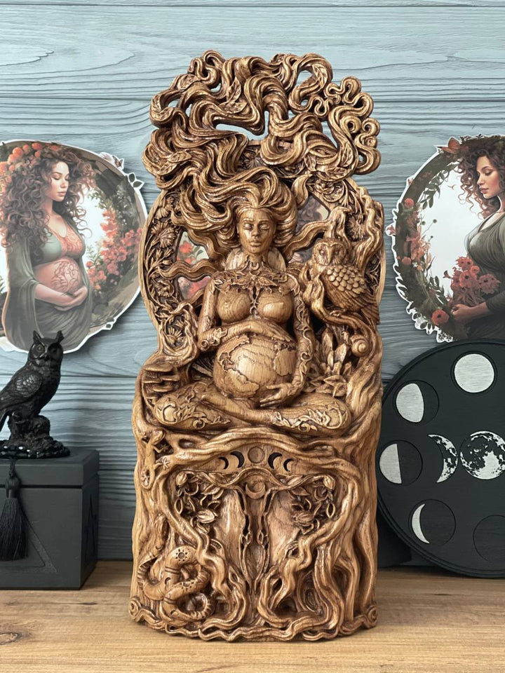 Gaia Statue - Greek Earth Goddess in Lotus Position