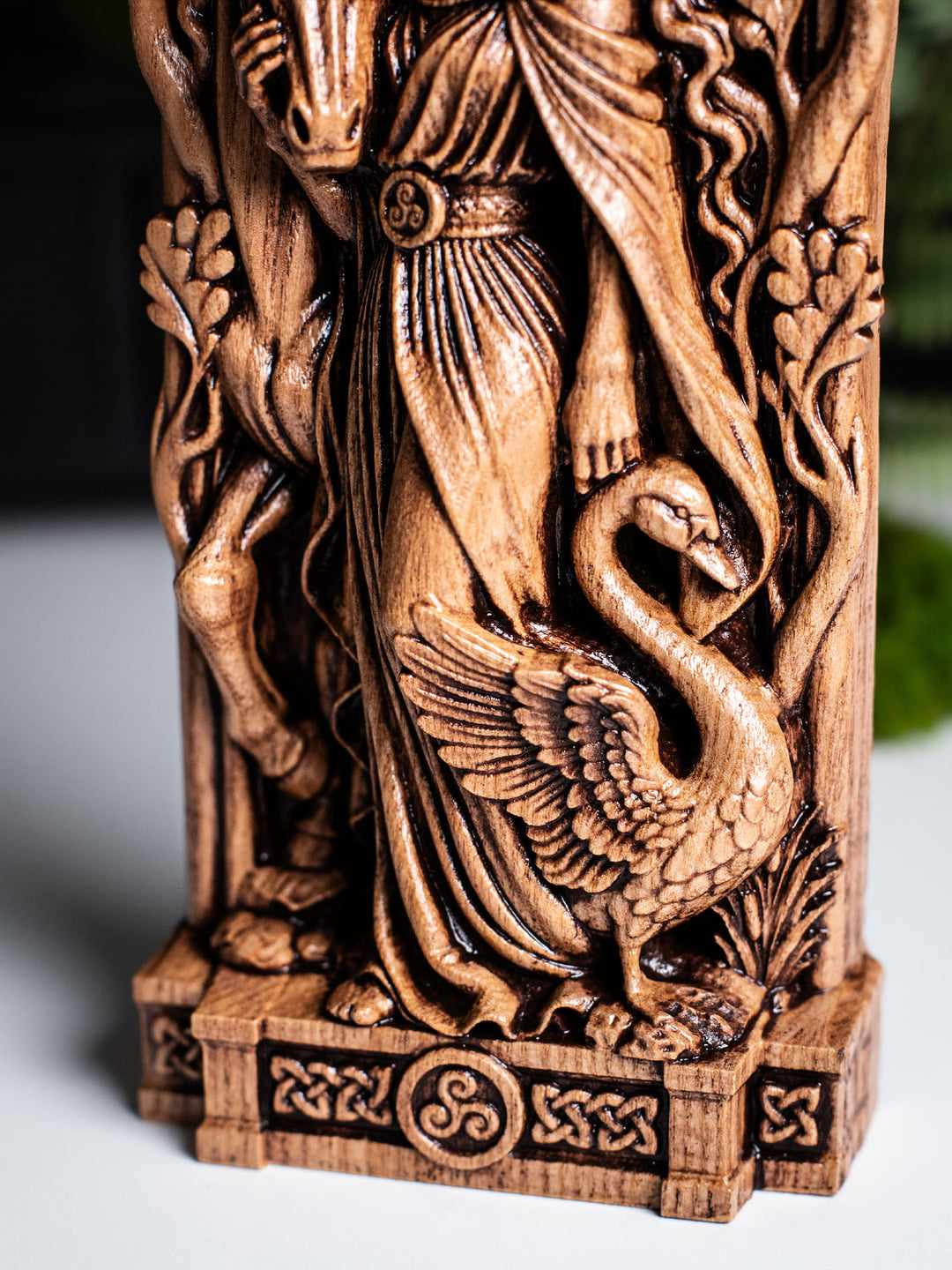 Aine Celtic Goddess Wooden Statue