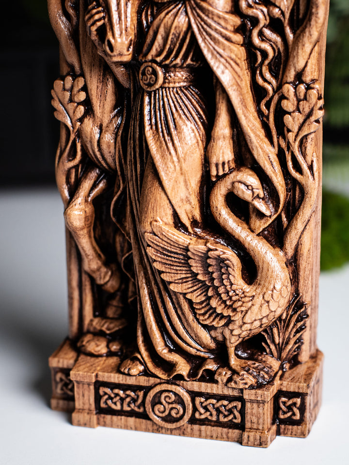 Aine Celtic Goddess Wooden Statue