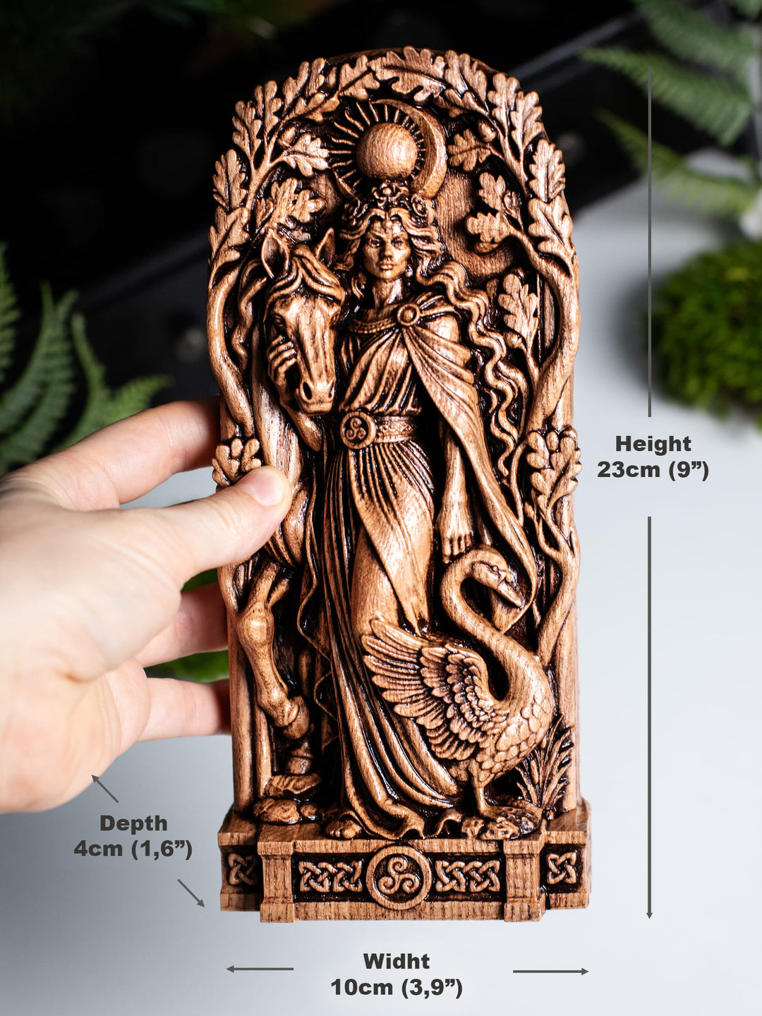 Aine Celtic Goddess Wooden Statue