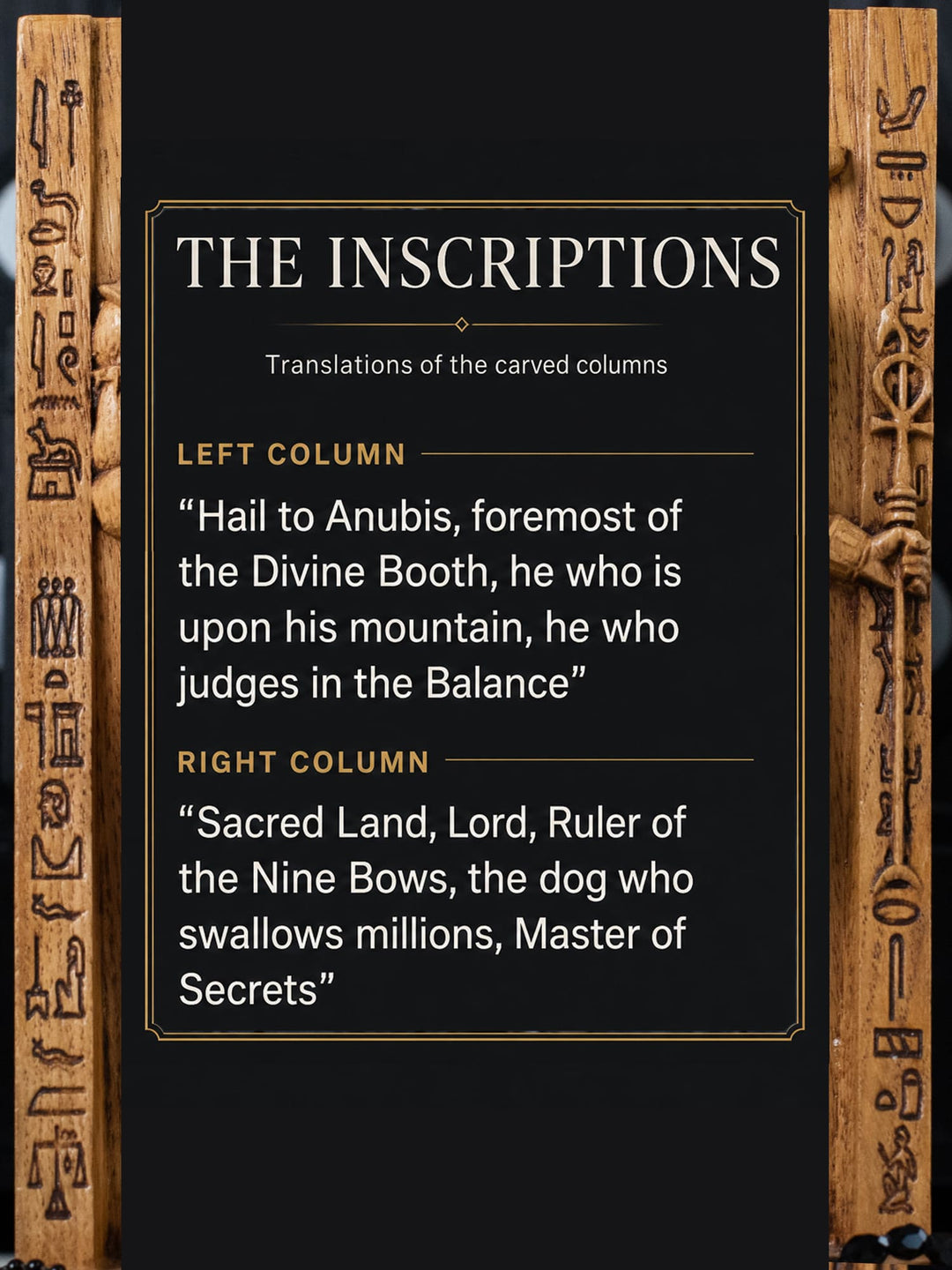 Egyptian God Anubis, Wooden statue, for Pagan Altar kit