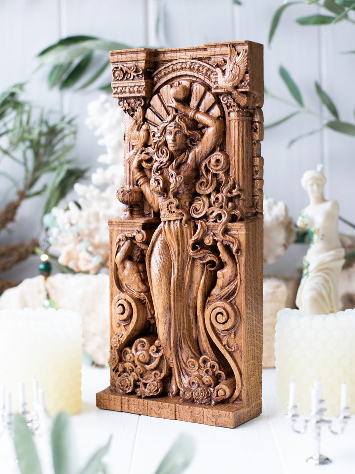 Goddess Aphrodite | Wooden Figurine of Love and Beauty