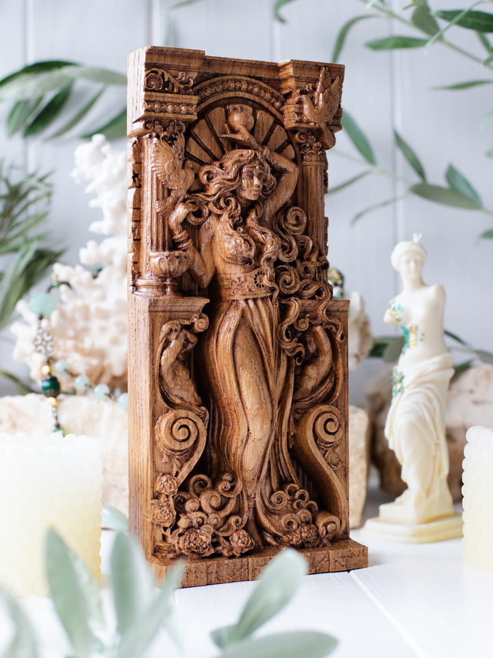 Goddess Aphrodite | Wooden Figurine of Love and Beauty