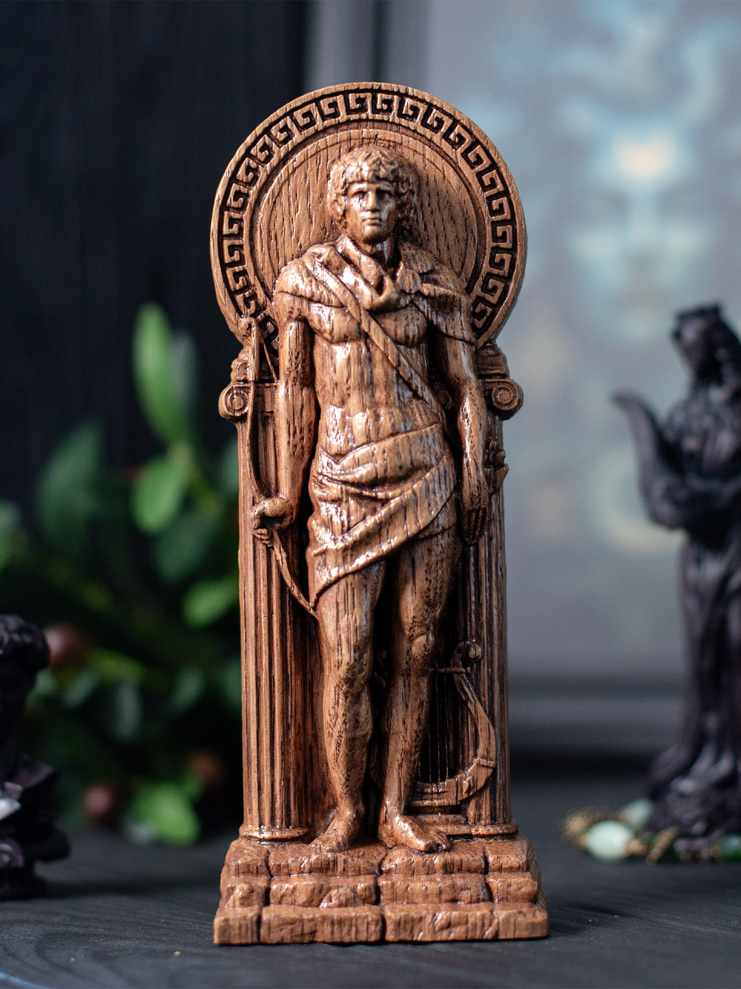 Apollo, Greek God, Wooden statue, for Pagan Altar kit