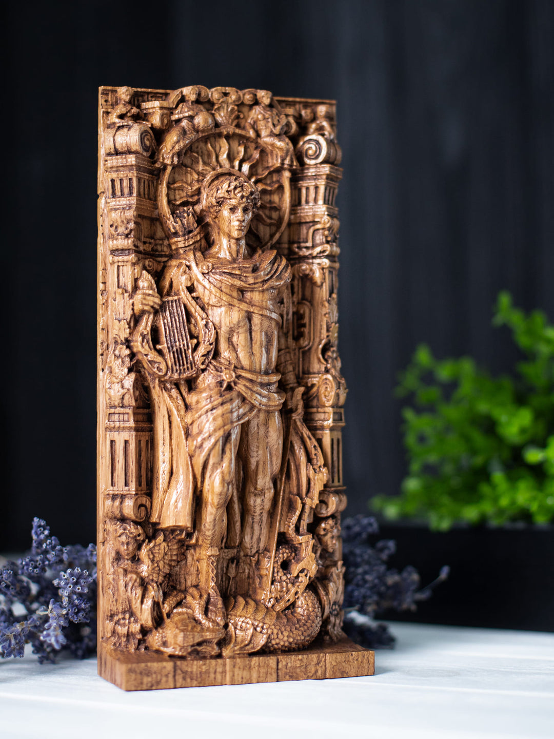 Apollo Statuette - Greek God of Music with Lyre and Muses