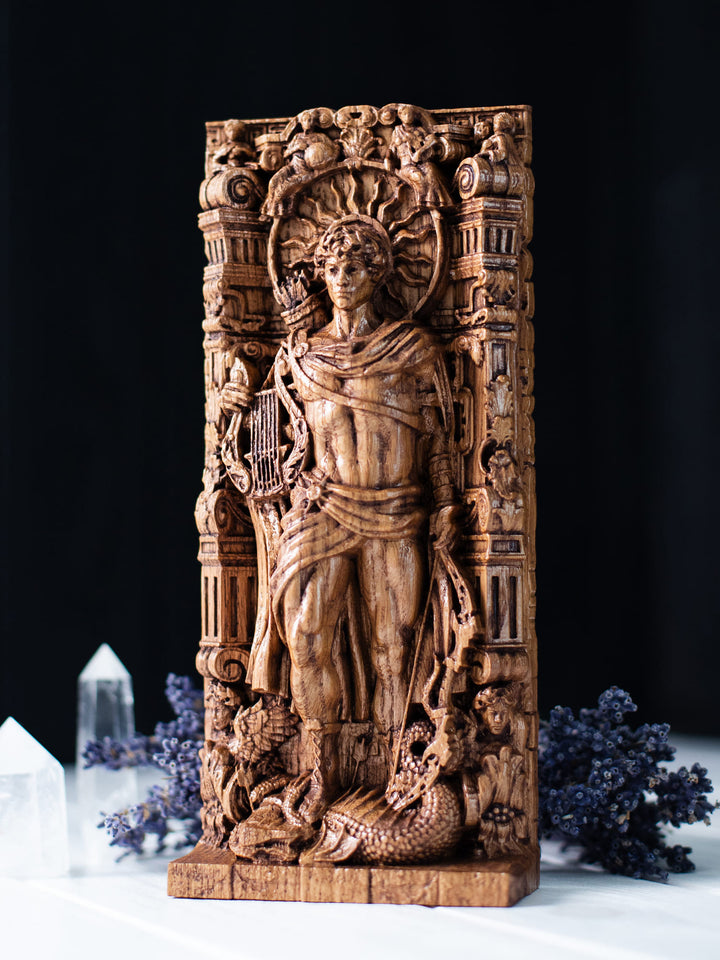 Apollo Statuette - Greek God of Music with Lyre and Muses