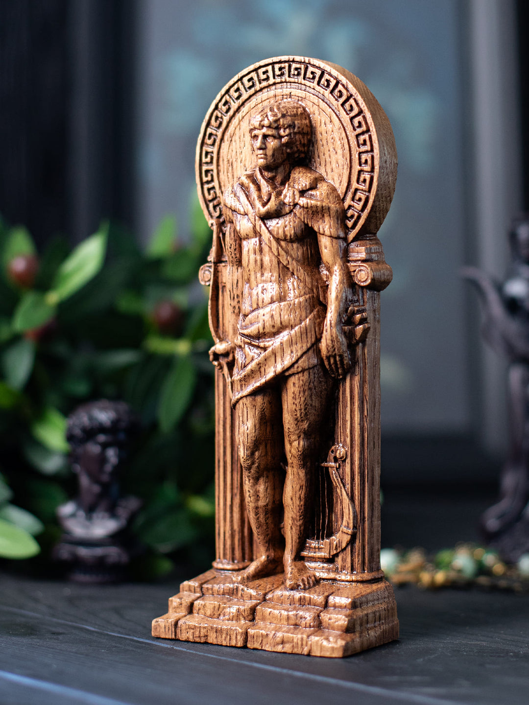 Apollo, Greek God, Wooden statue, for Pagan Altar kit