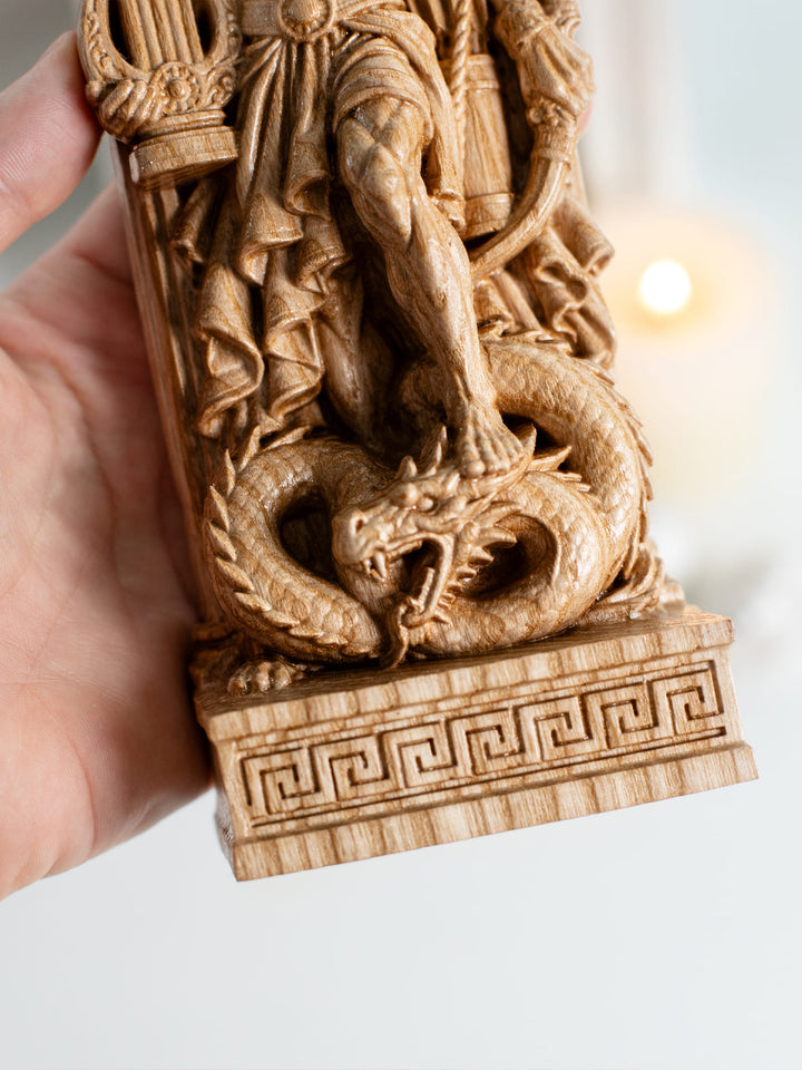 Apollo Statue Greek Sun God – Wooden Wall Hanging Sculpture
