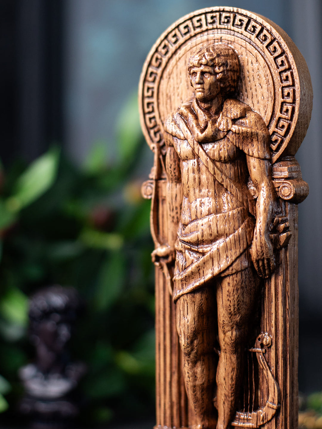 Apollo, Greek God, Wooden statue, for Pagan Altar kit