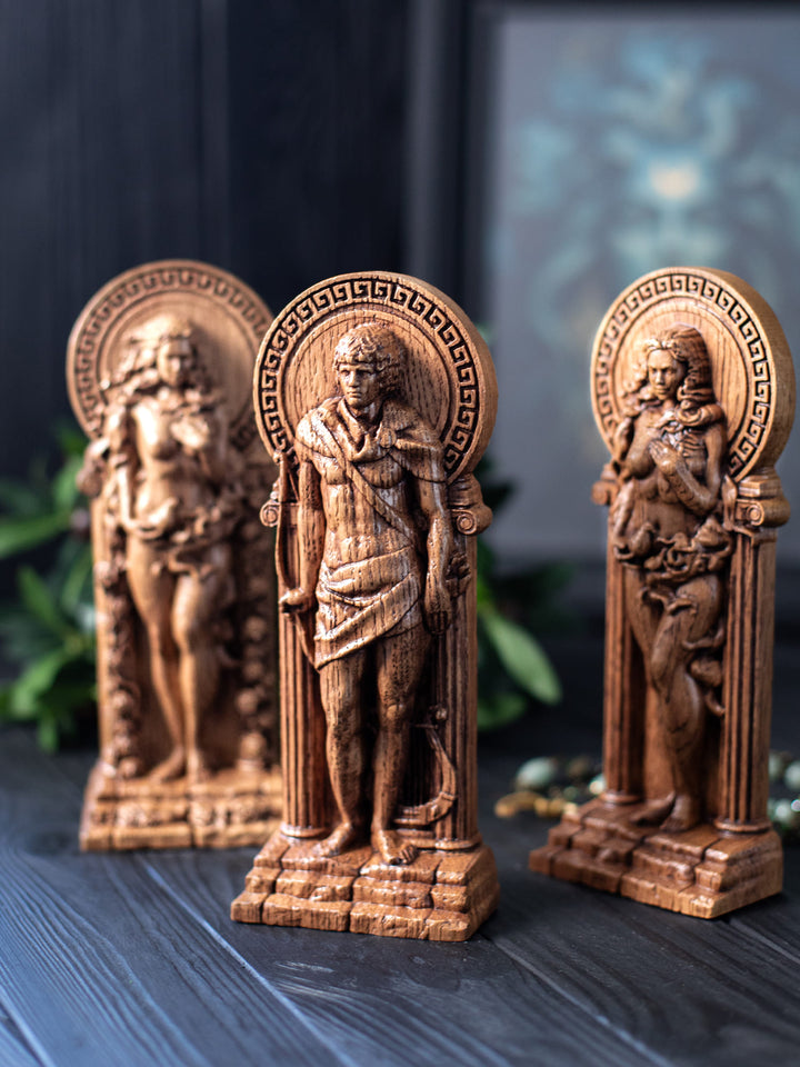 Apollo, Greek God, Wooden statue, for Pagan Altar kit