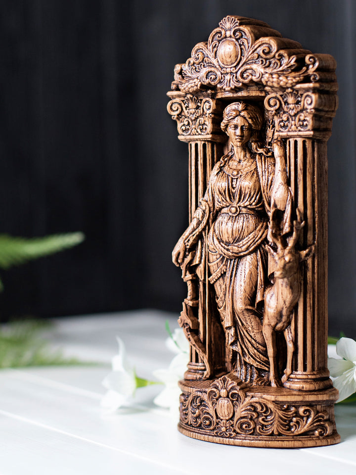 Artemis Statue – Greek Goddess Diana Figurine for Altar & Mythology Décor