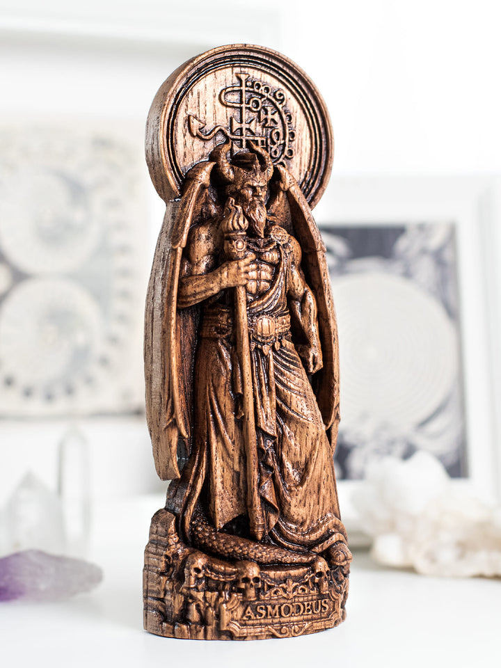 Asmodeus Demon King Wooden Statue