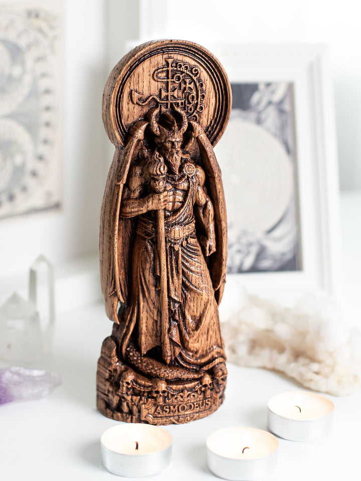 Asmodeus Demon King Wooden Statue