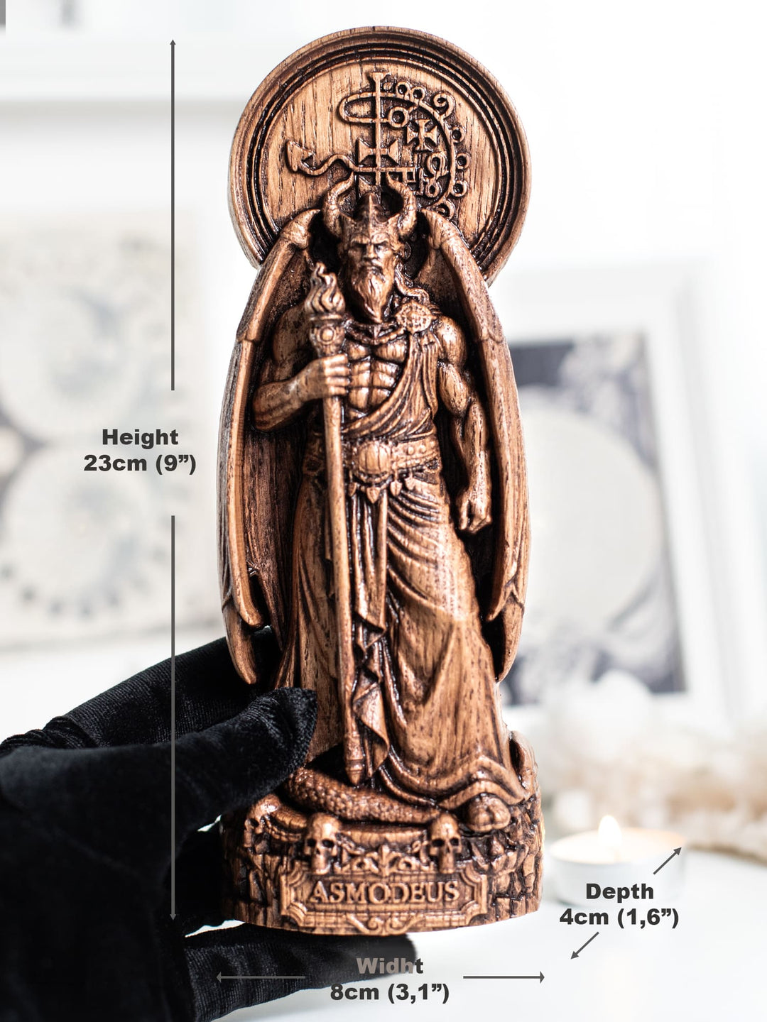 Asmodeus Demon King Wooden Statue