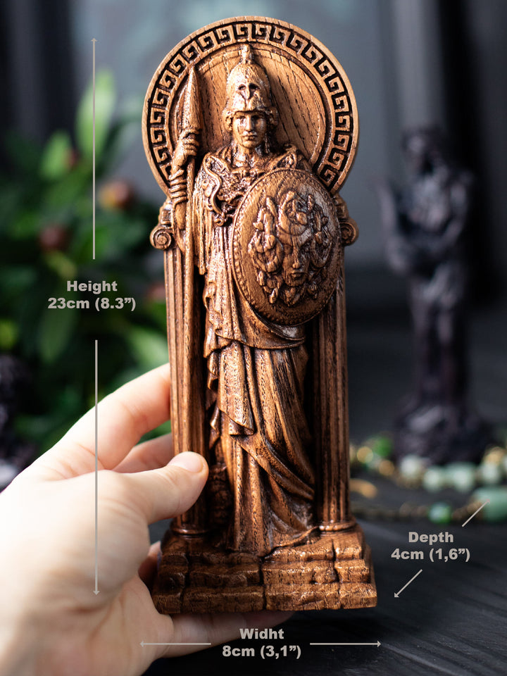 Greek Goddess Athena | Wooden statue for home altar