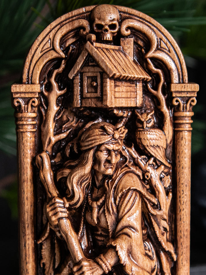 Baba Yaga Wooden Statue