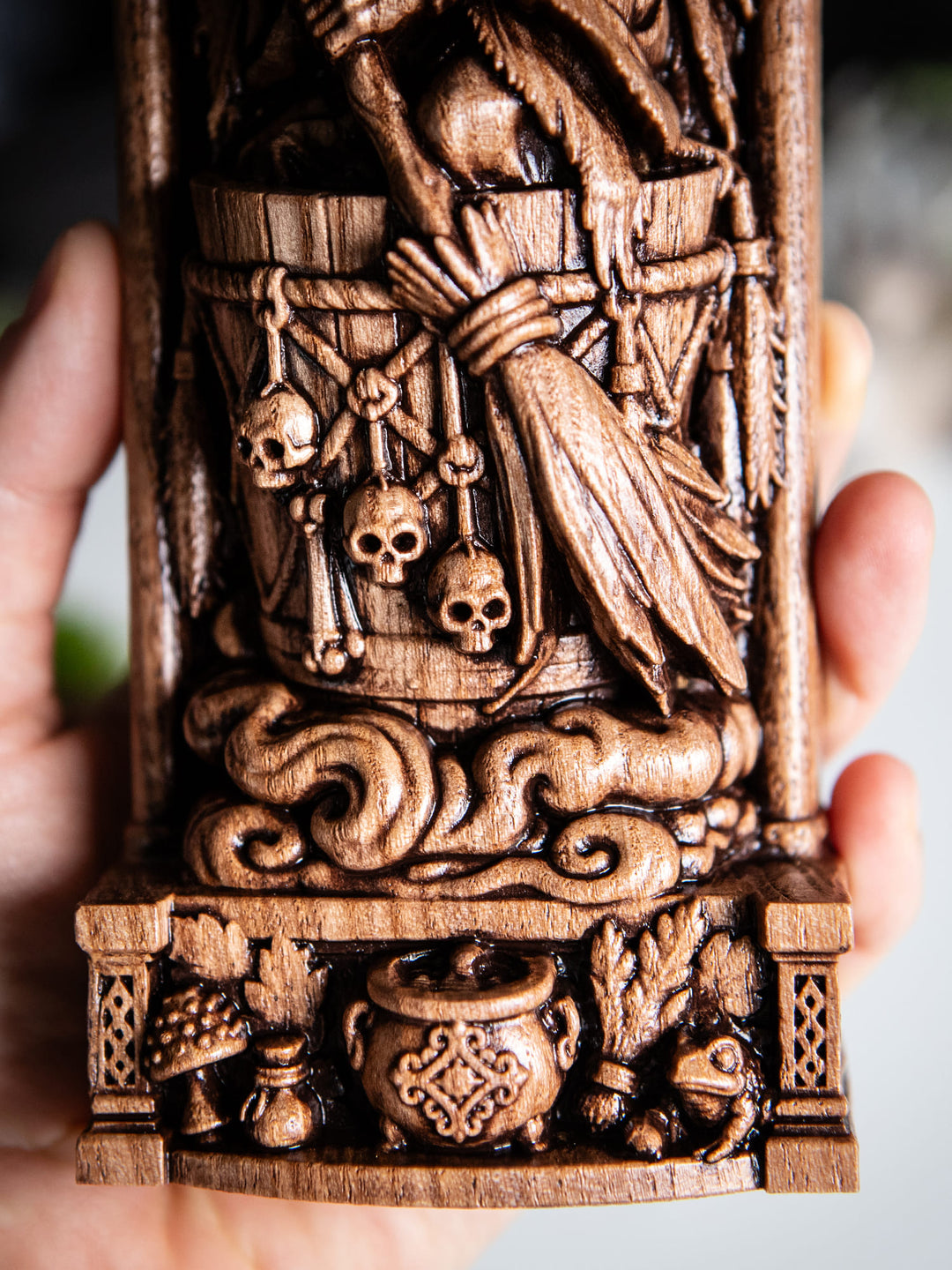 Baba Yaga Wooden Statue