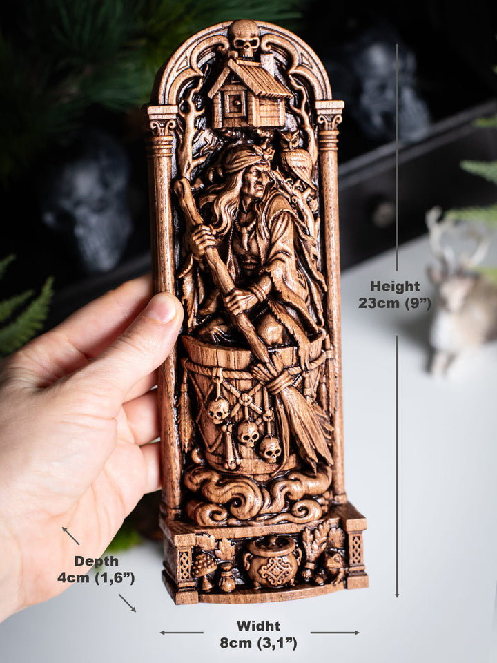 Baba Yaga Wooden Statue