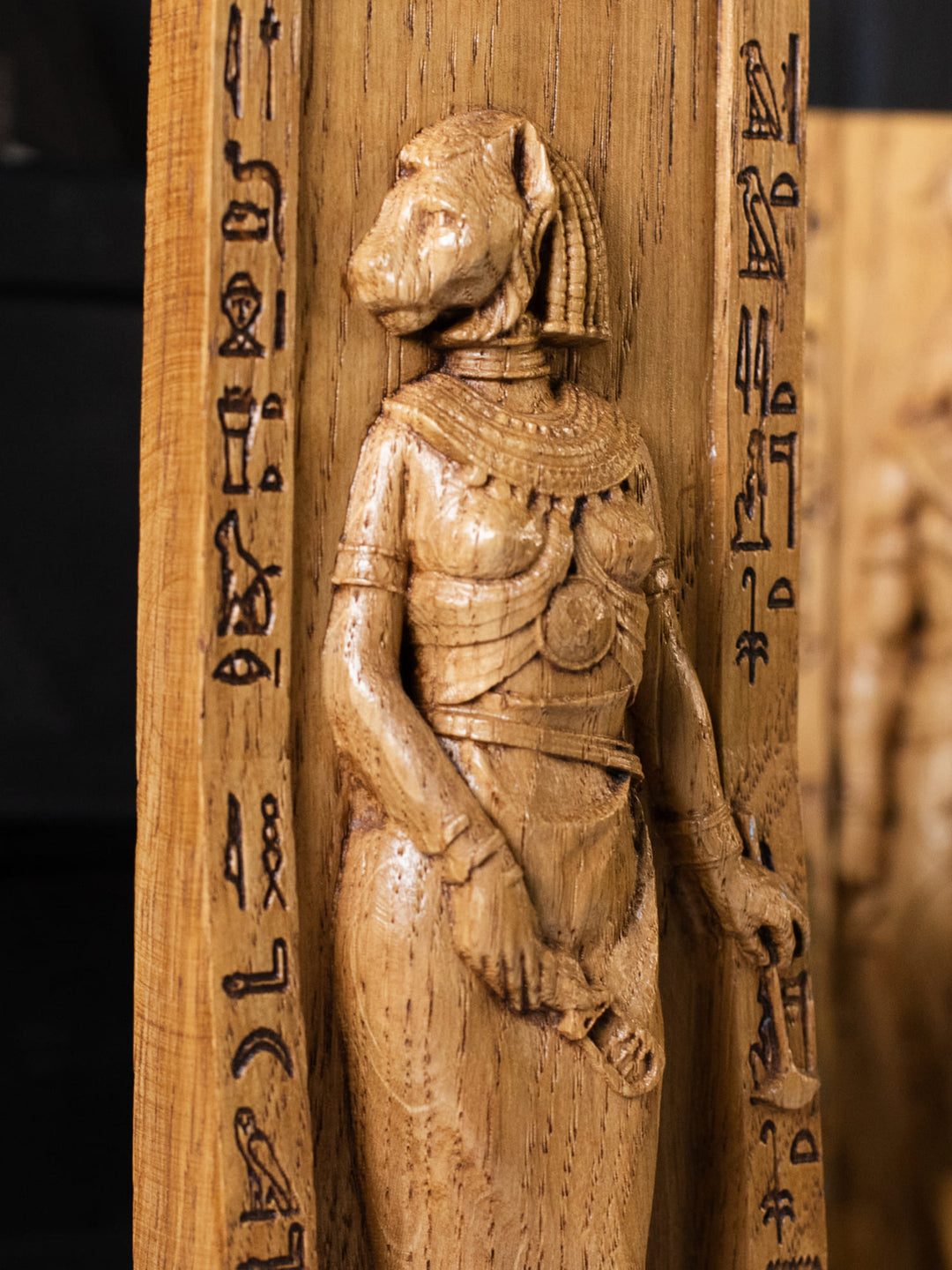 bastet goddess statue | Wooden statue for Bastet altar