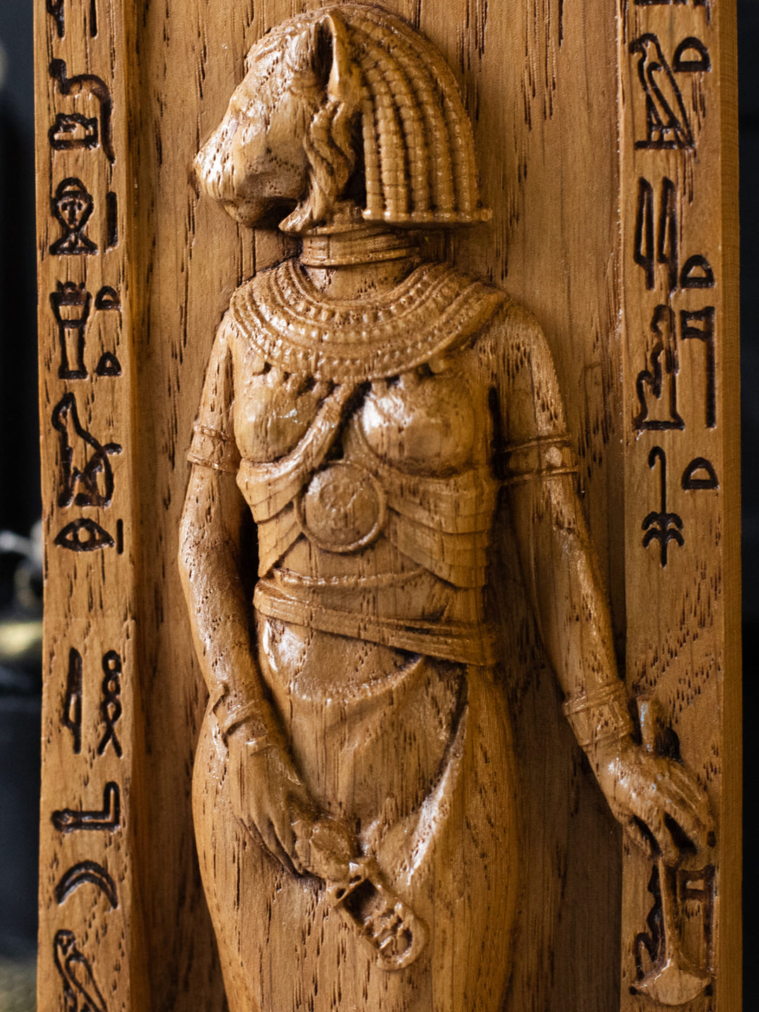 bastet goddess statue | Wooden statue for Bastet altar
