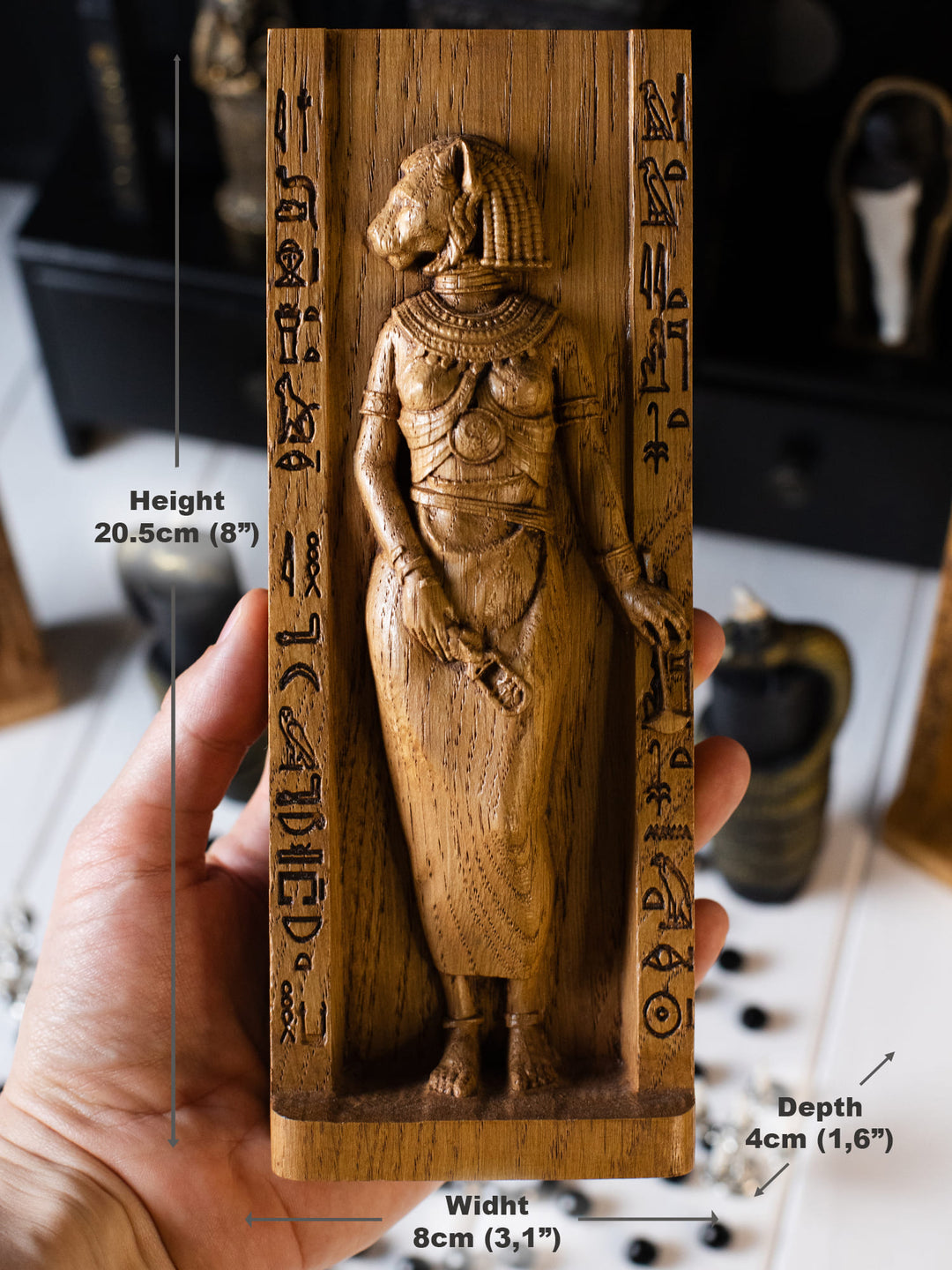 bastet goddess statue | Wooden statue for Bastet altar