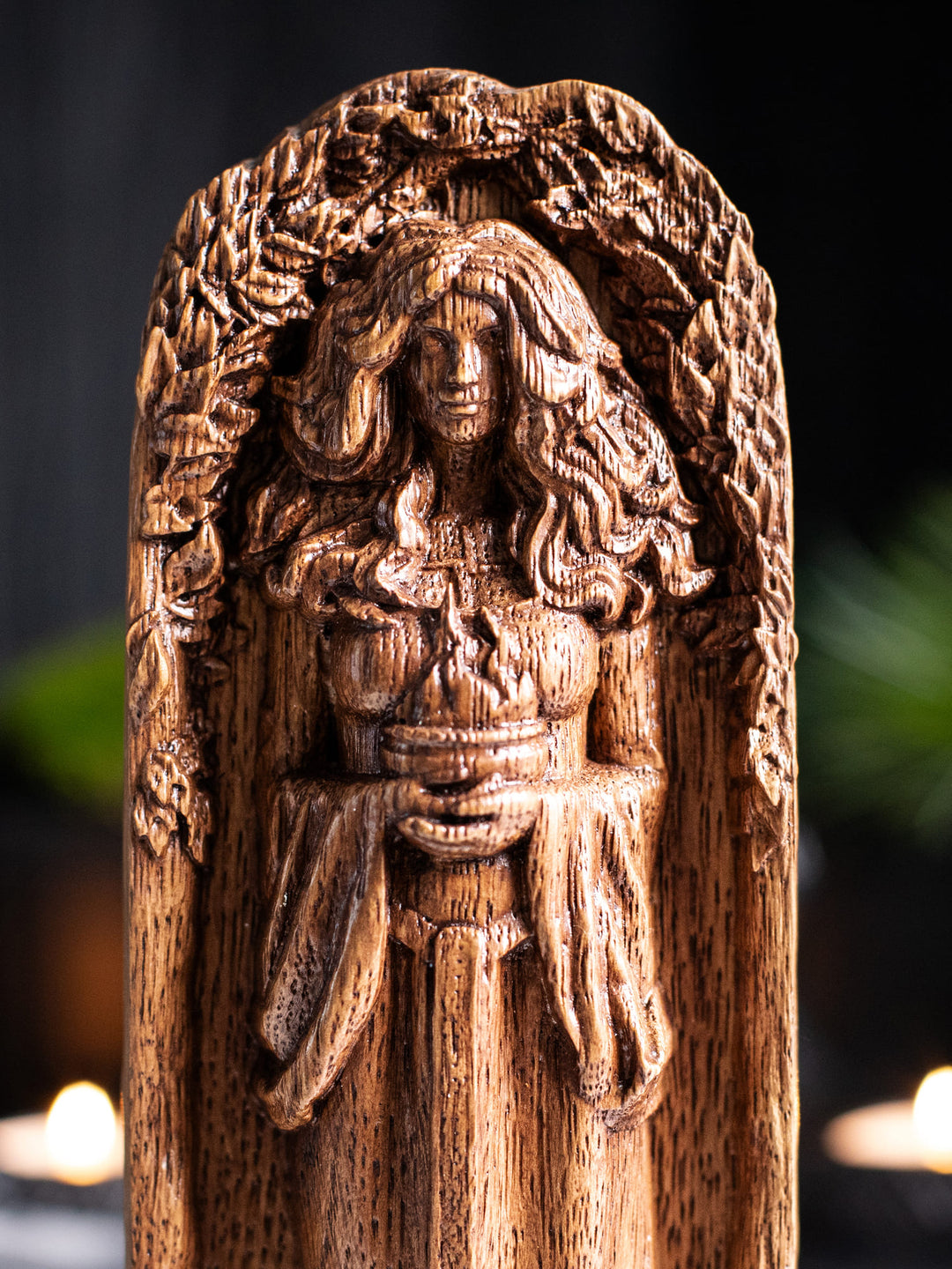 Brigid Celtic Goddess |Wooden statue, for wicca rituals