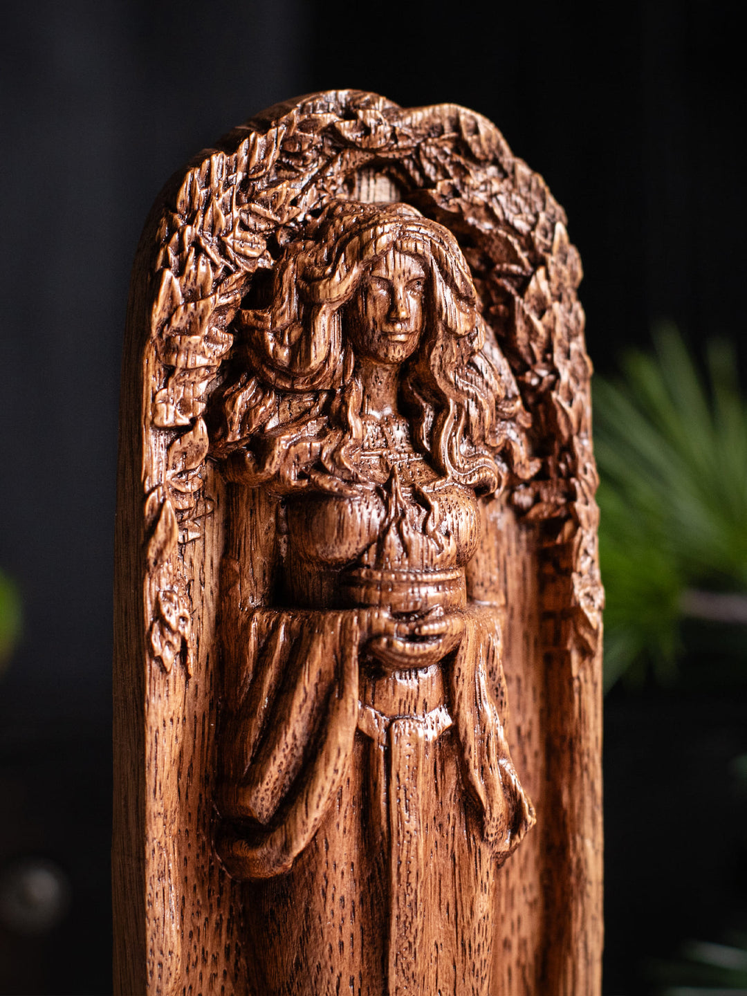 Brigid Celtic Goddess |Wooden statue, for wicca rituals