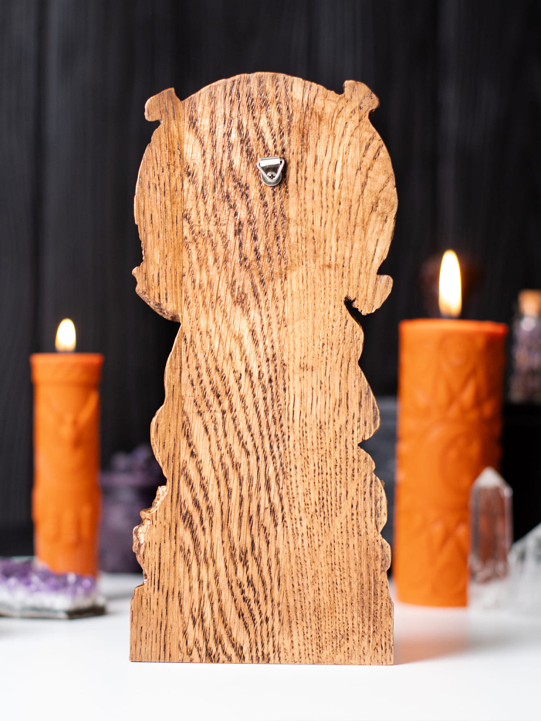 Brigid Statue Celtic Goddess – Imbolc and Brigid Cross Wood Carving