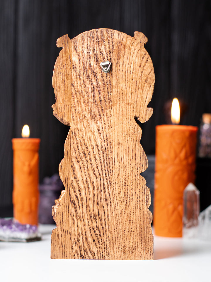 Brigid Statue Celtic Goddess – Imbolc and Brigid Cross Wood Carving