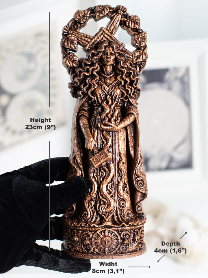 Brigid Celtic Goddess Wooden Statue