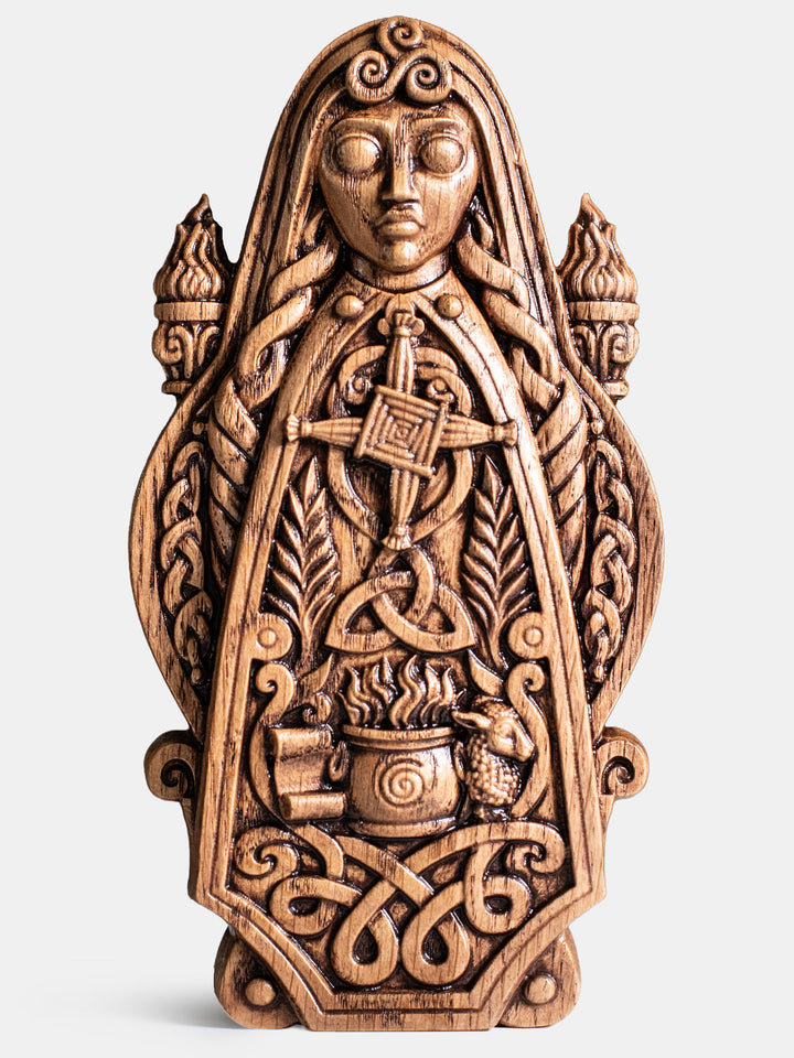 Brigid Celtic Goddess Wooden Bust