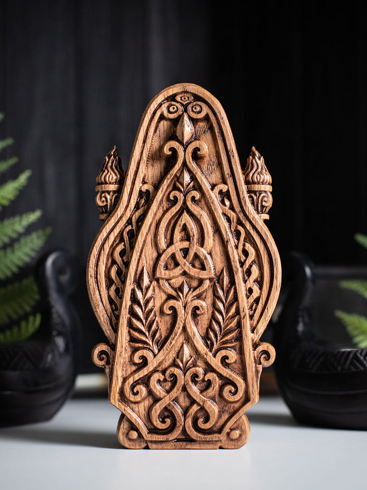 Brigid Celtic Goddess Wooden Bust