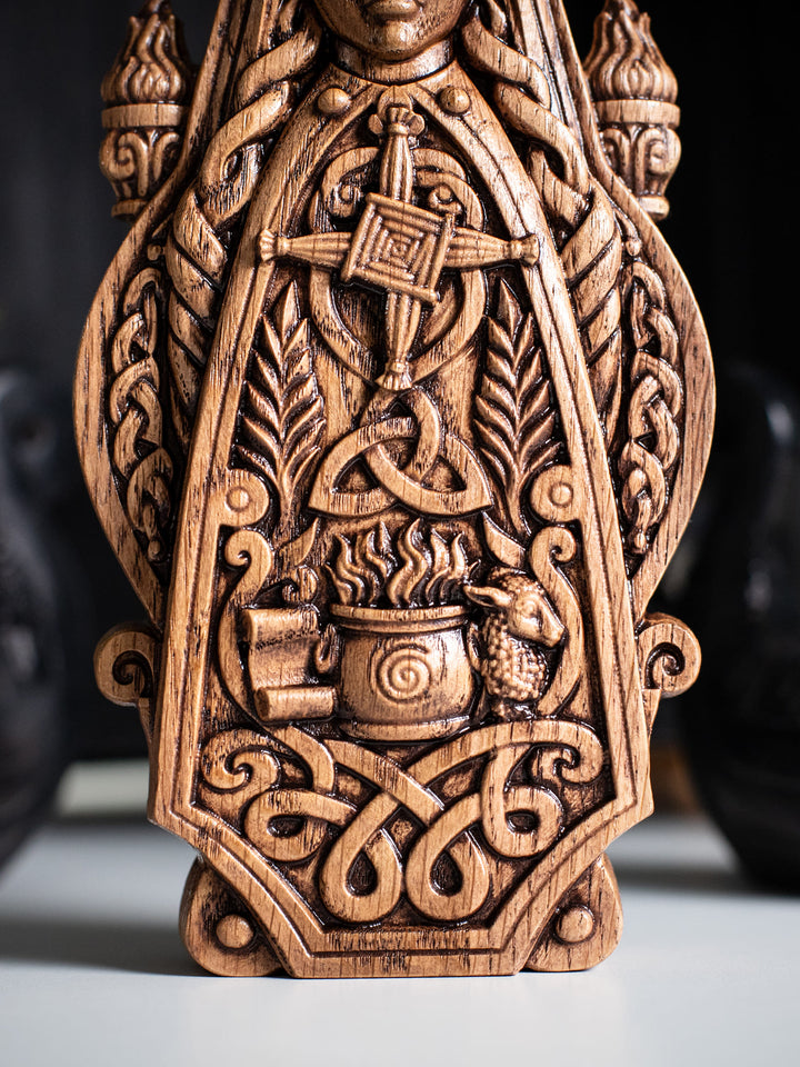 Brigid Celtic Goddess Wooden Bust