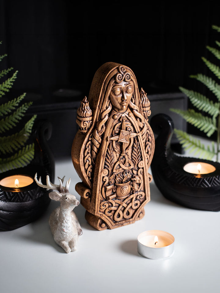 Brigid Celtic Goddess Wooden Bust