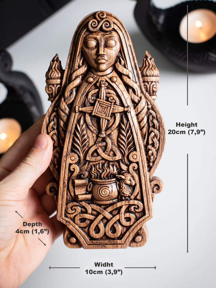Brigid Celtic Goddess Wooden Bust