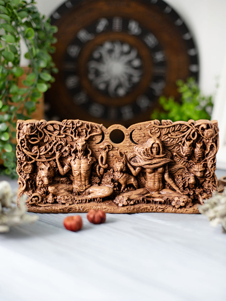 The Horned God and Moon Goddess Statuette - Celtic Deities