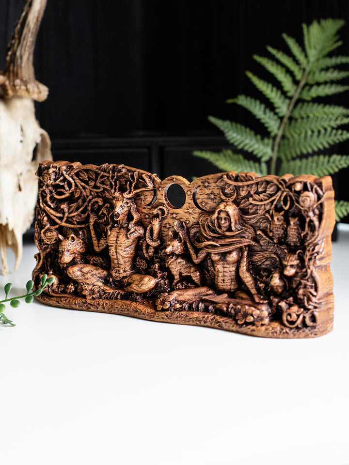 The Horned God and Moon Goddess Statuette - Celtic Deities