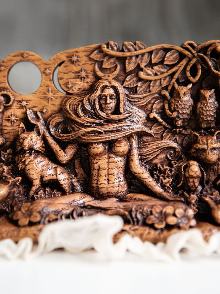 The Horned God and Moon Goddess Statuette - Celtic Deities