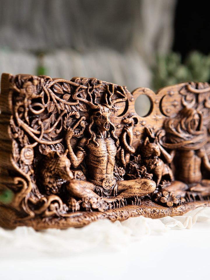 The Horned God and Moon Goddess Statuette - Celtic Deities