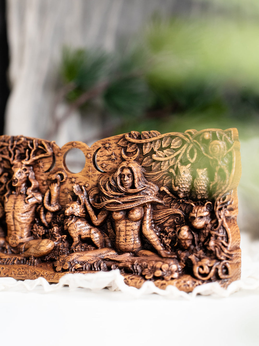 The Horned God and Moon Goddess Statuette - Celtic Deities