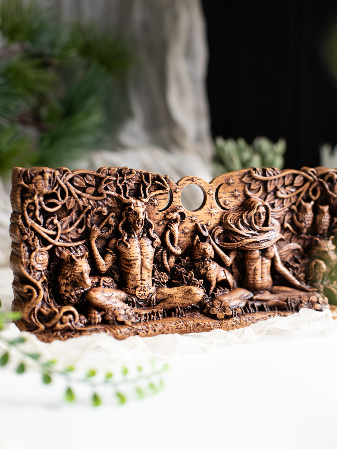 The Horned God and Moon Goddess Statuette - Celtic Deities