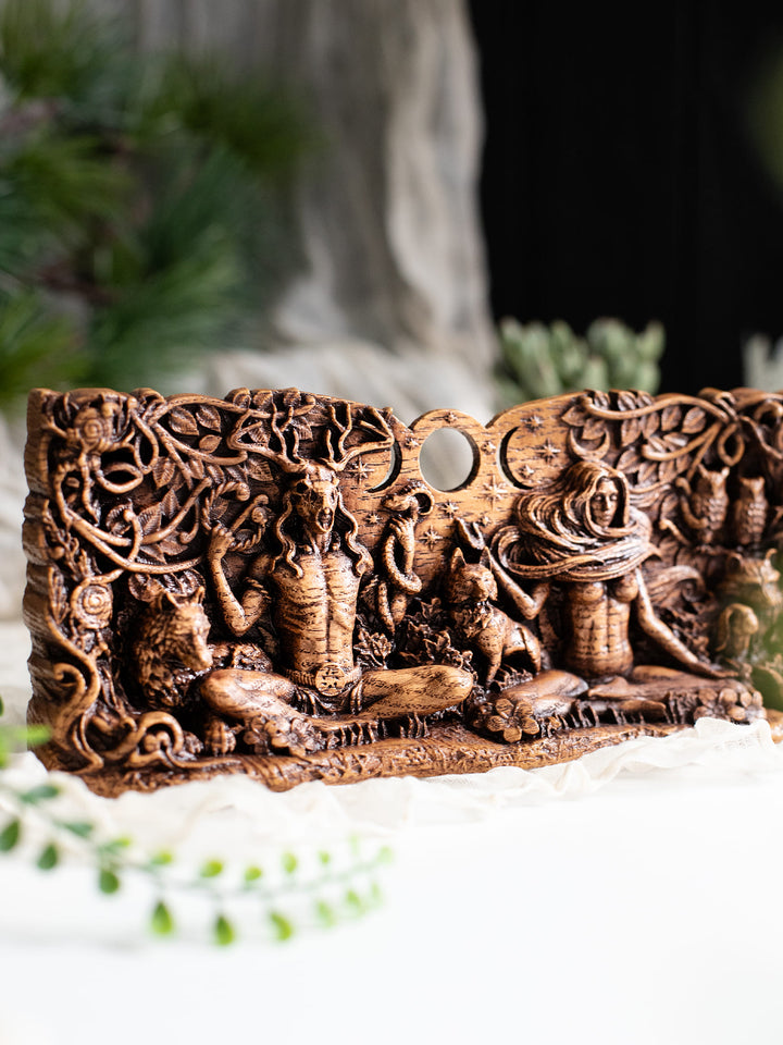 The Horned God and Moon Goddess Statuette - Celtic Deities