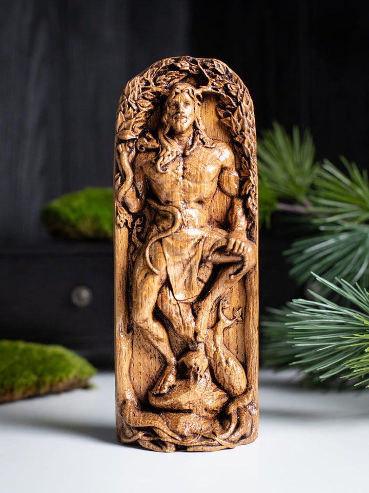 Cernunnos, Celtic God, Wooden statue, for Pagan Altar kit