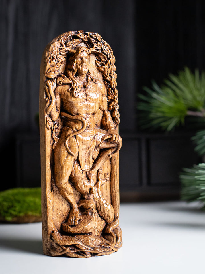 Cernunnos, Celtic God, Wooden statue, for Pagan Altar kit