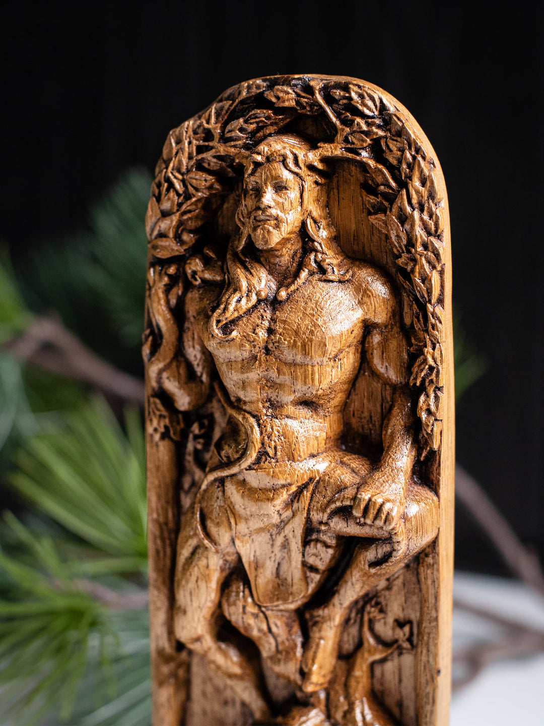 Cernunnos, Celtic God, Wooden statue, for Pagan Altar kit